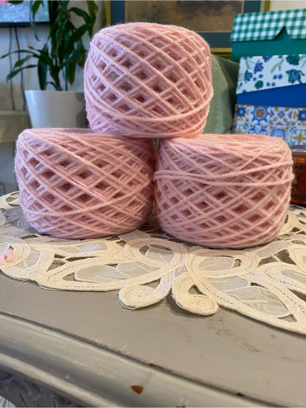 Soft Pink Worsted Weight Yarn - 3 Cakes